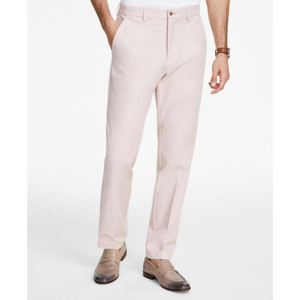 Michael Kors Men's Pants Classic Fit Spring Cotton Stretch, Pink,   40Wx32L